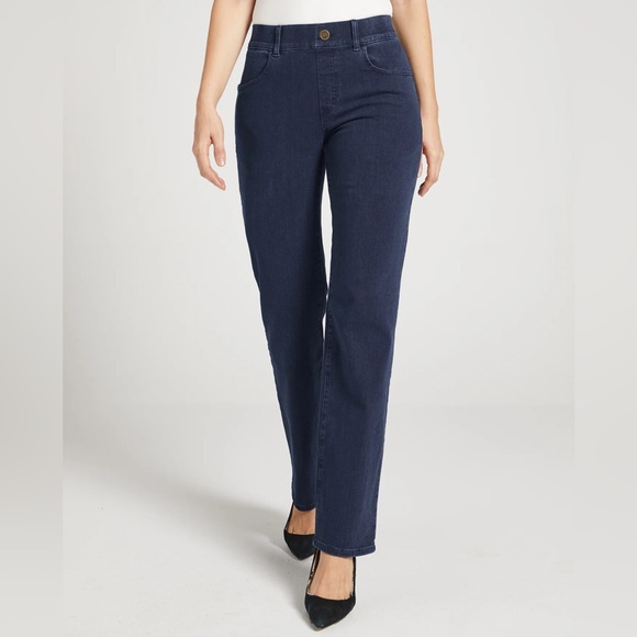 Betabrand Signature Mid-Rise Denim Classic Navy Women's Jeans in Dark Indigo XL - Picture 1 of 10